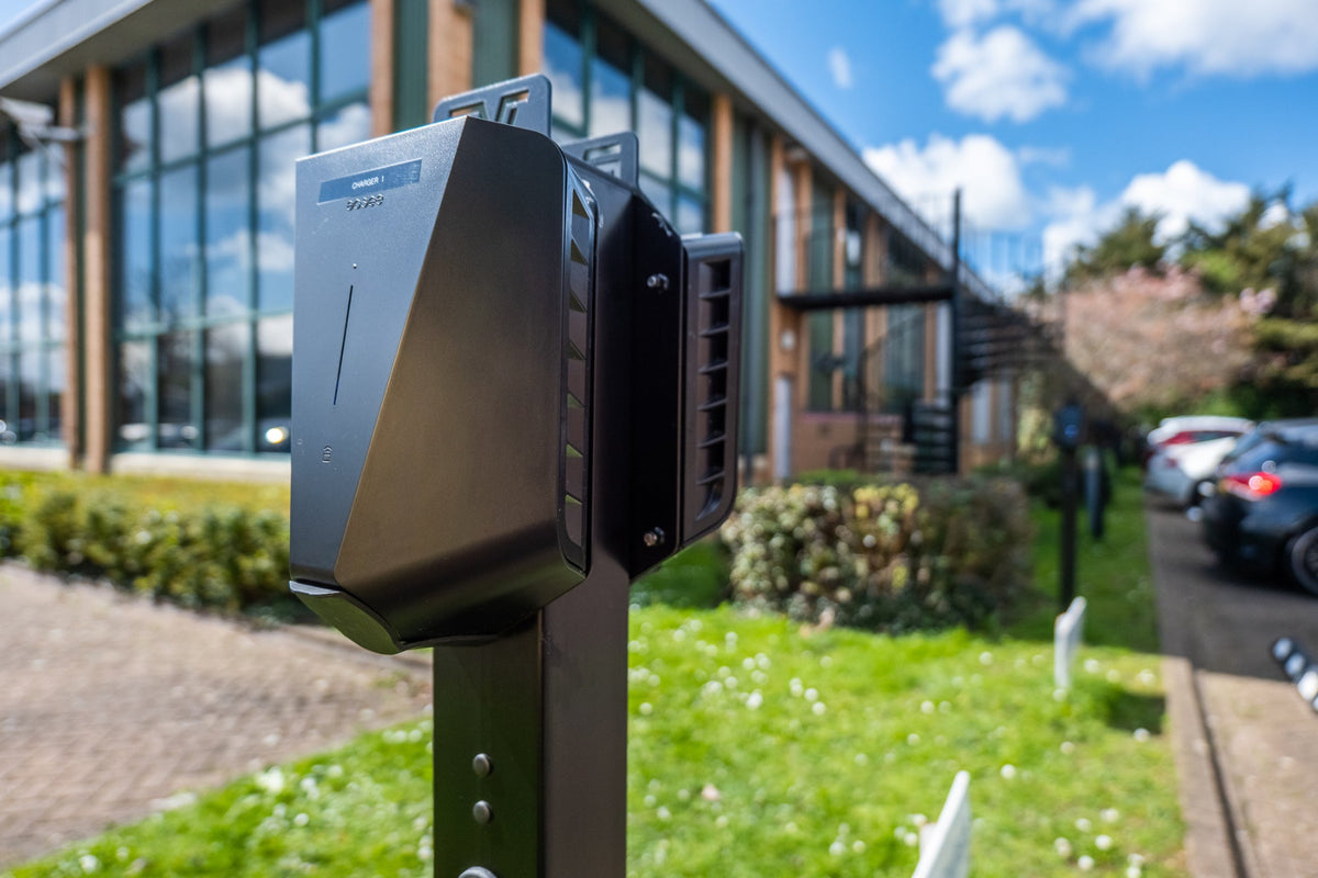 EV Tower post with Easee charger